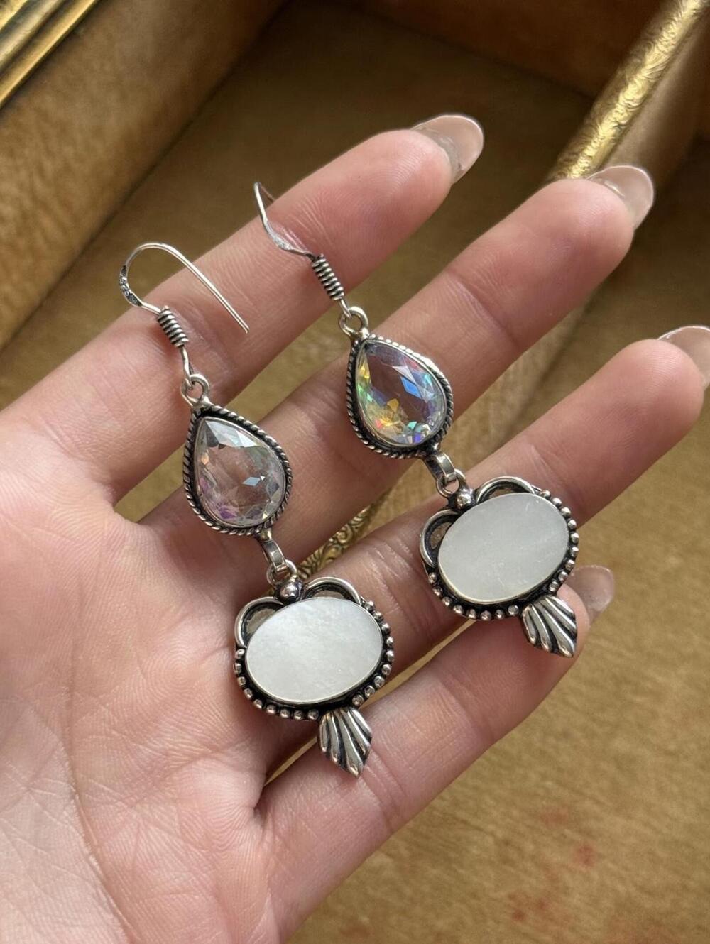 Vintage Sterling Silver shell Earrings